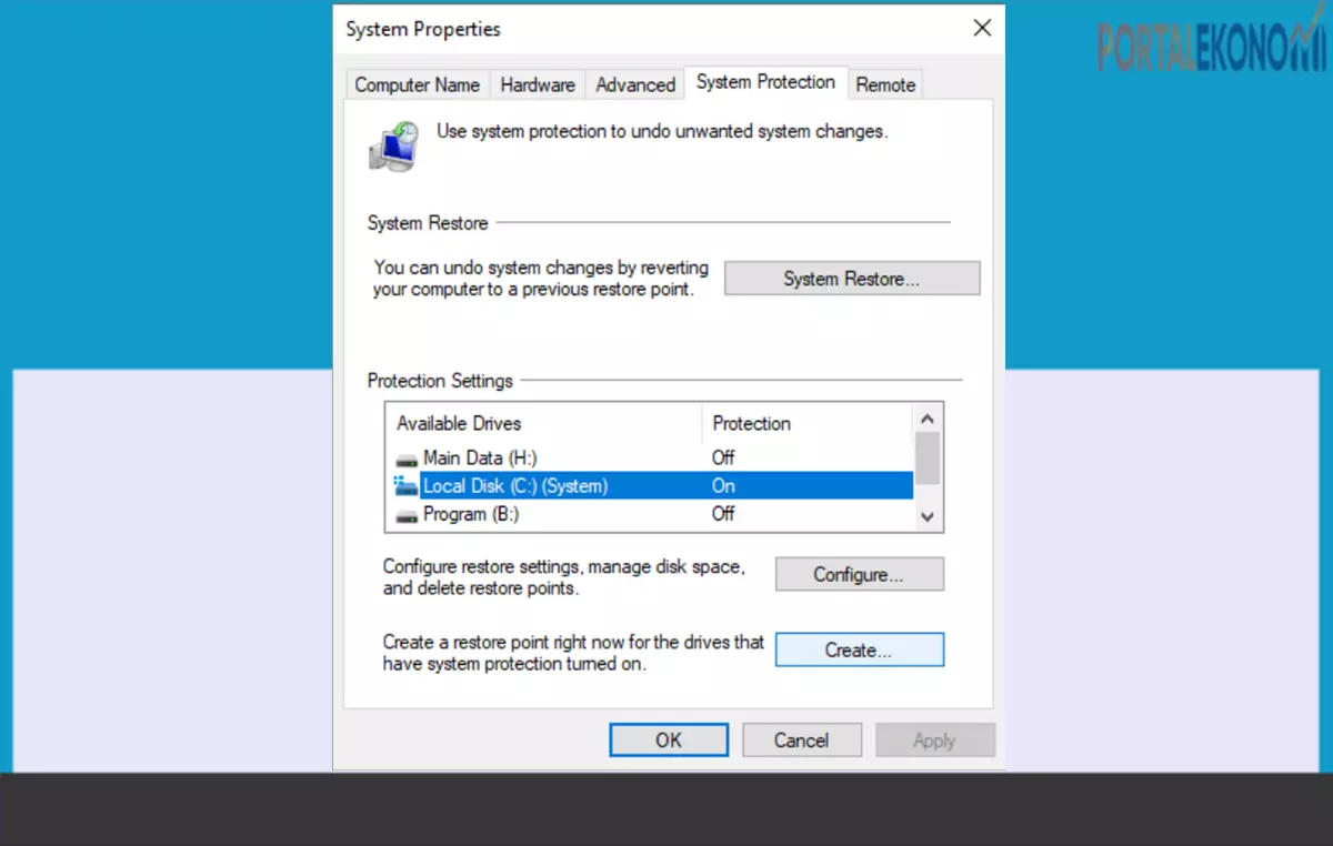 Cara Mudah Untuk Restore Windows 10.1.3