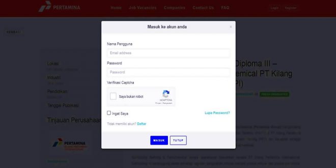 Link Untuk Melamar Kerja di PT Pertamina