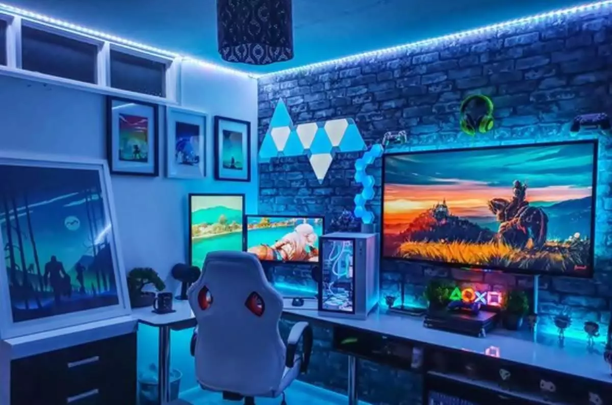 Gaming Room dengan nuansa biru