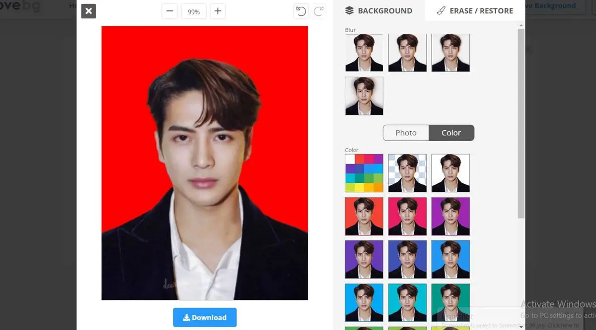 Ganti Background Foto Online Warna Merah