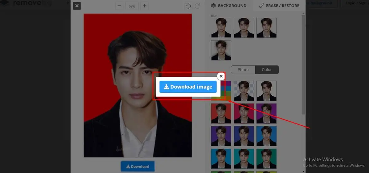 Ganti Background Foto Online Warna Merah