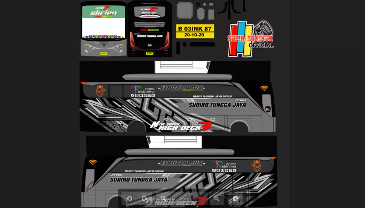 Livery HD Bussid Sudiro Tungga Jaya Bus Original Skrien