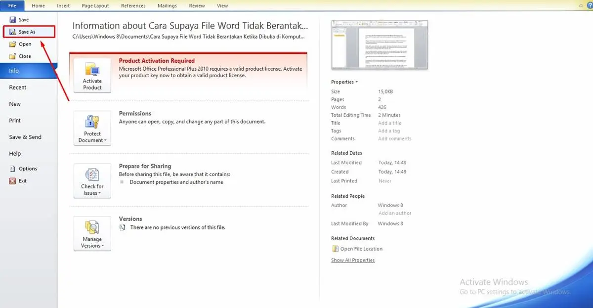 Cara Save File MS. Word Supaya Tidak Berantakan Saat Dibuka di Komputer Lain