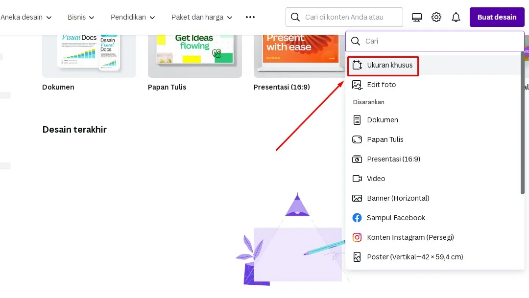 Cara Mengatur dan Memasukkan Ukuran Spanduk 2x1 di Canva