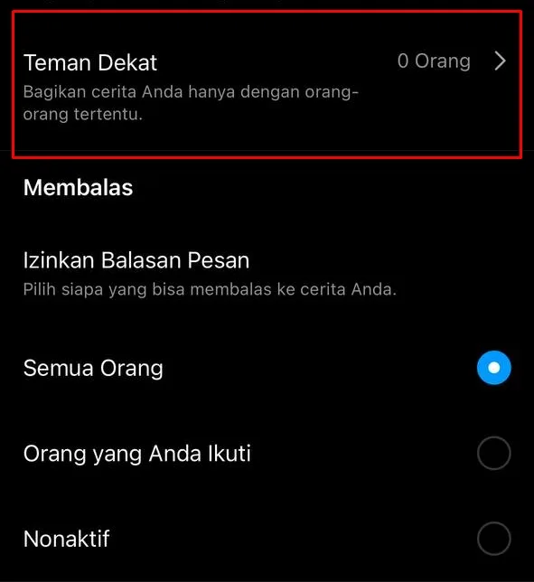 Cara Membuat Daftar Close Friend dan Hide Story Ig